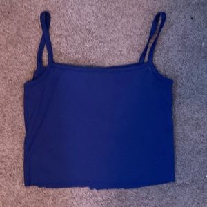 Blue Cropped Tank Top